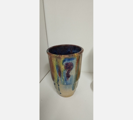 Petit vase ou cache pot en grès coloré