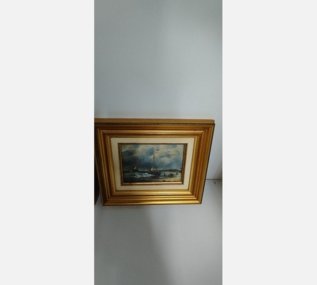 Petite peinture sur toile bateaux sur l'eau