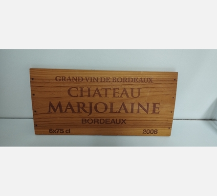 Plaque en bois de caisse de vin 'Chateau Marjolaine'
