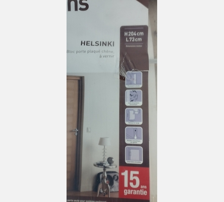 Porte d'intérieur standard plaqué chêne. Artens Helsinki. Valeur neuve 300 