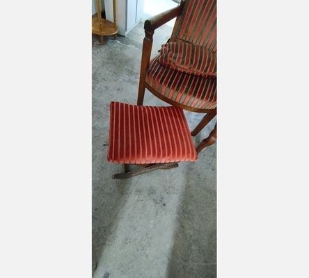 Pouf à rayures rouge