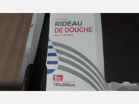 Rideau de douche Couleurs 180/200 cm avec 12 anneaux.