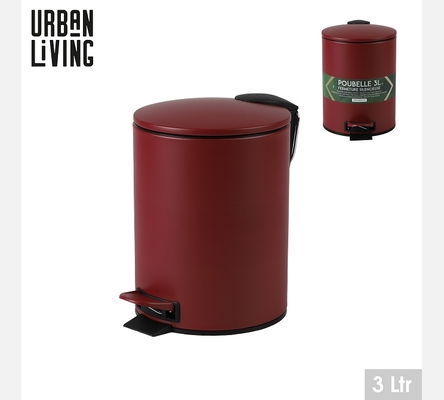 'SCARLET' POUBELLE SDB 3L AVEC PEDALE ET FERMETURE SILENCIEUSE D17XH23CM