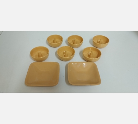 Service 8 pièces à guacamole en céramique orange