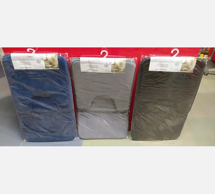 Set de 2 tapis, salle de bain 45/75 cm et WC 40/45 cm.