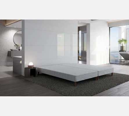 Sommier tapissier Elite en tissu blanc 90/190 cm. Epaisseur 15 cm.