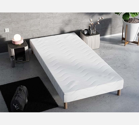 Sommier tapissier Elite en tissu blanc 90/190 cm. Epaisseur 15 cm.