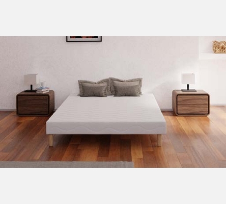 Sommier tapissier Elite en tissu blanc 90/190 cm. Epaisseur 15 cm.