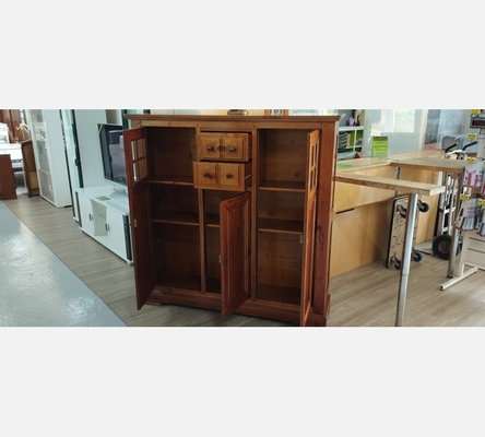 Super meuble de séjour merisier style Louis Philippe, 3 portes, 2 tiroirs, 1clé.