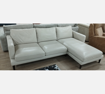 Superbe canapé d'angle design cuir blanc de chez Wilmers. Fabriqué en Lituanie