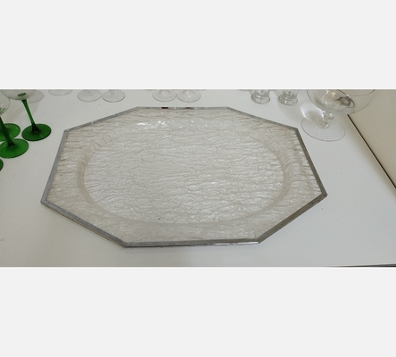 Superbe plateau vintage en lucite et chrome style Willy Rizzo