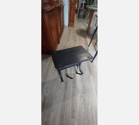 Table basse en fer forgé plateau en Ardoise.