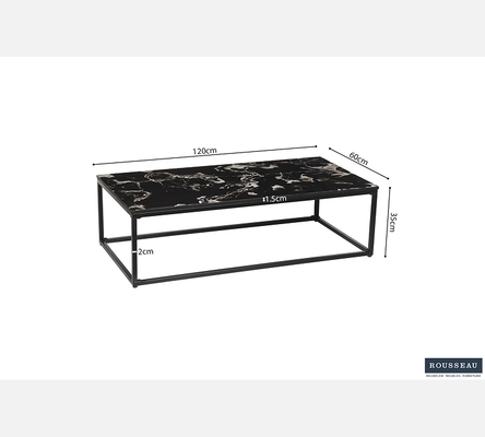 Table basse Livorno décor pierre marbre
