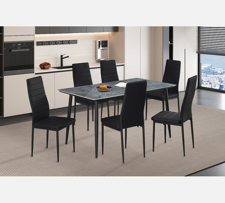 Table de salle à manger Kenzo dessus pierre grise.