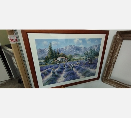 Tableau affiche champs de lavande