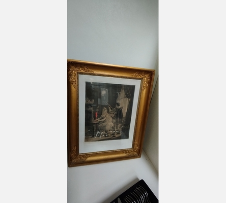 Tableau cadre dorée musiciens