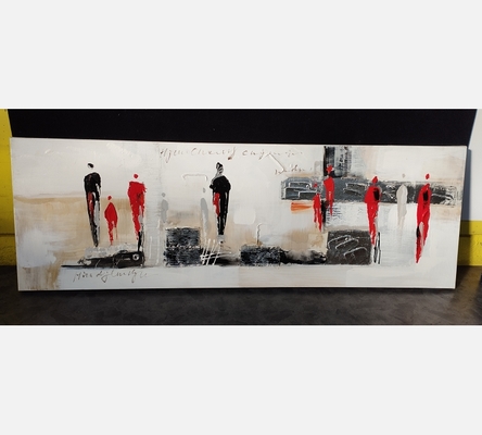 Tableau moderne personnages rouge et noirs