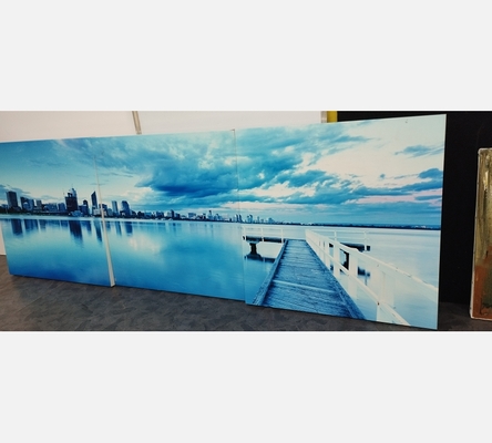 Tableau triptyque bleu