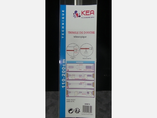 Tringle pour rideau de douche télescopique de 110 à 200 cm.