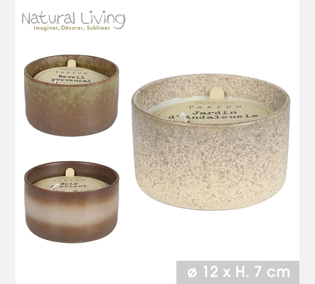'TWILLY' BOUGIE PARFUMEE AVEC POT EN CERAMIQUE 4 PARFUMS D12CM X H7CM