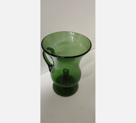 Vase amphore  en verre vert