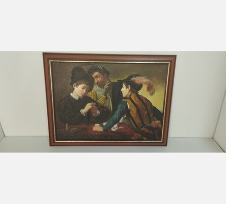 Véritable copie peinture de chez Repro-tableaux Les tricheurs de Caravaggio
