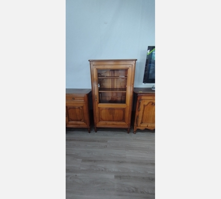 Vitrine 1 porte en merisier