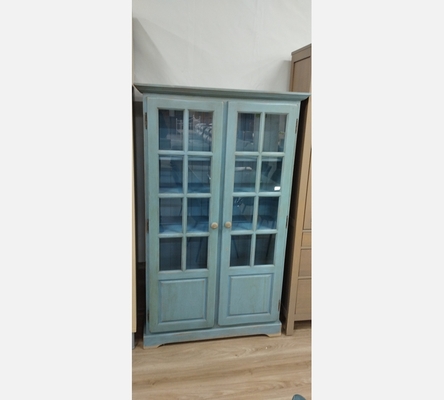 Vitrine 2 portes bleu