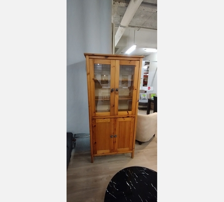 Vitrine 2 portes en pin massif